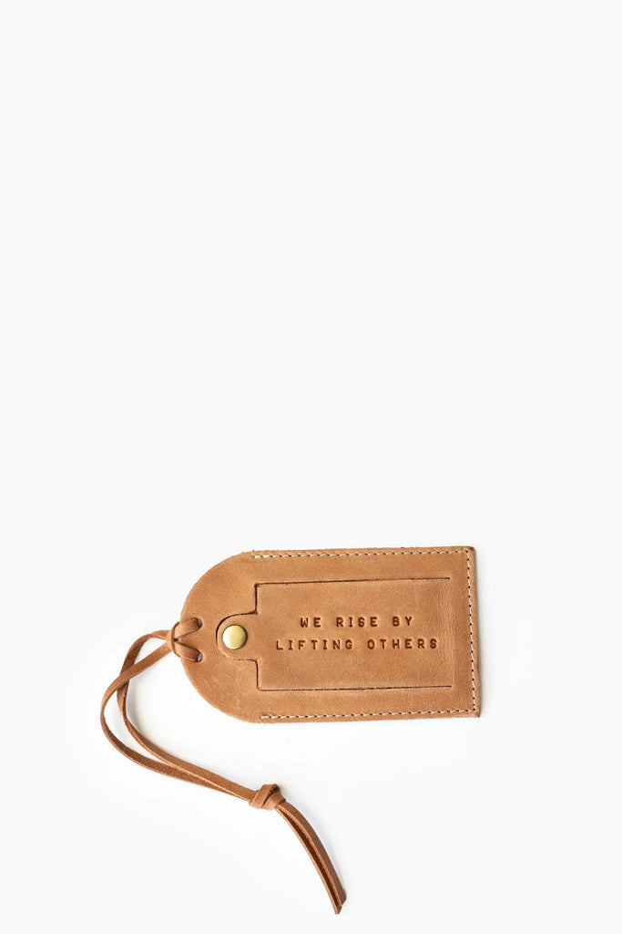 Elevate Genuine Leather Luggage Tag We Rise by Lifting Others
