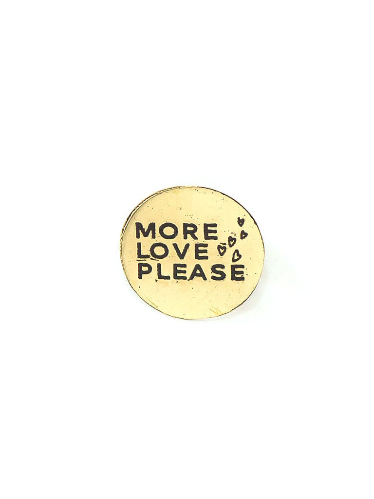 Fair Anita Brass Positive Message More Love Please Pin - Made in India