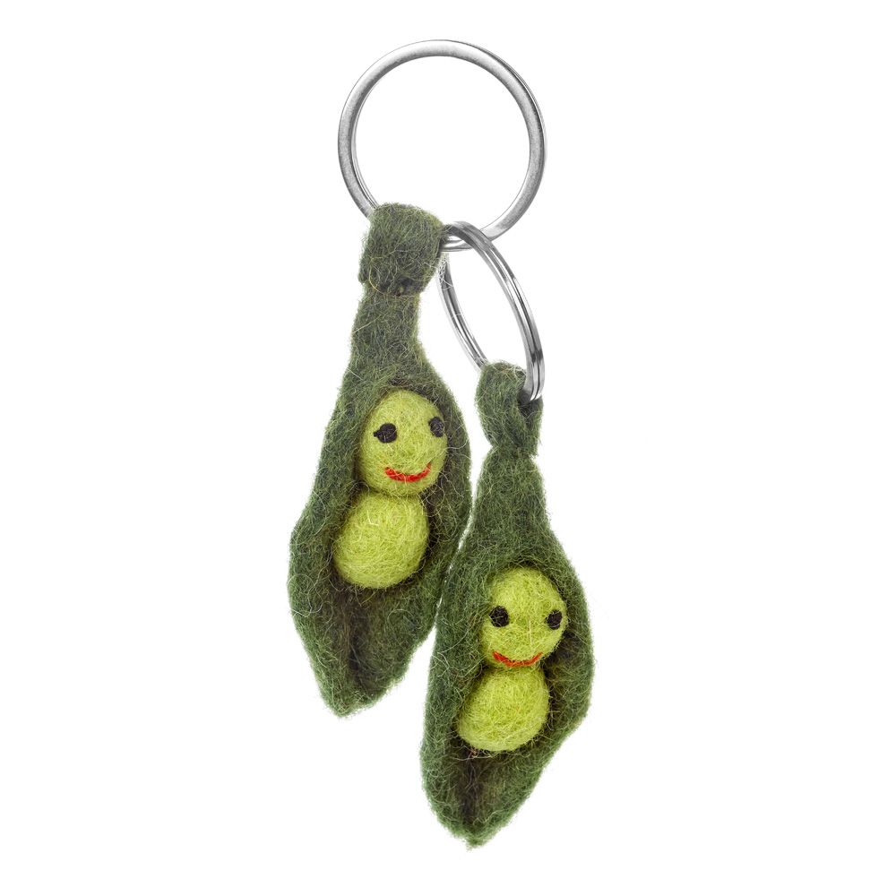 Felt So Good Handmade Biodegradeable Felt Peas in a Pod Friendship Keyrings