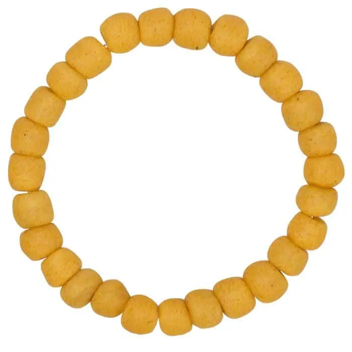Global Mamas Recycled Glass Pearl Bracelet - Mustard