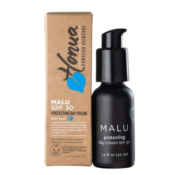 Honua Skincare Hawaiian Malu Portecting Day Cream - Natural Reef Safe Sunscreen Moisturizer SPF 30