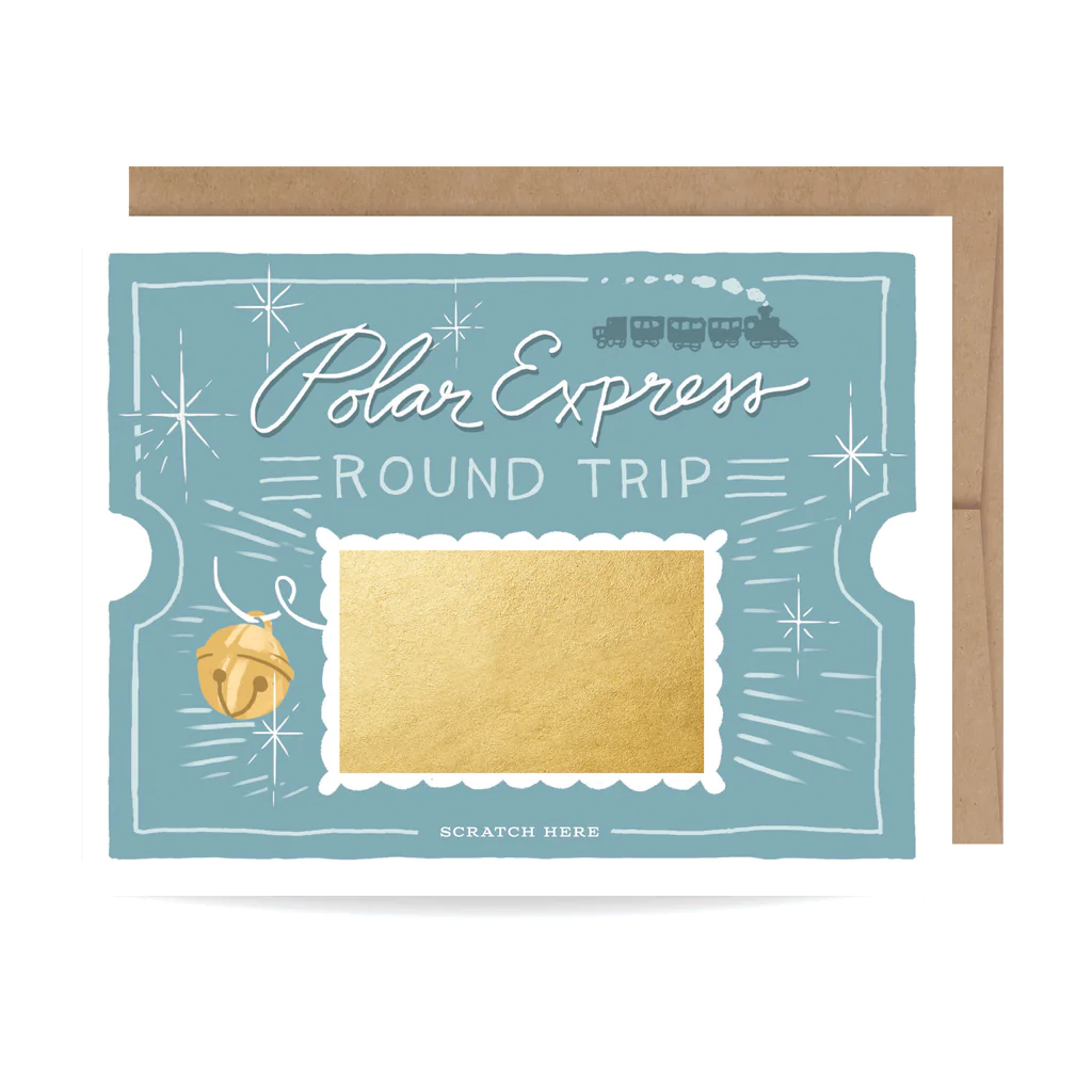 Inklings Paperie Scratch-Off Greeting Card - Polar Express