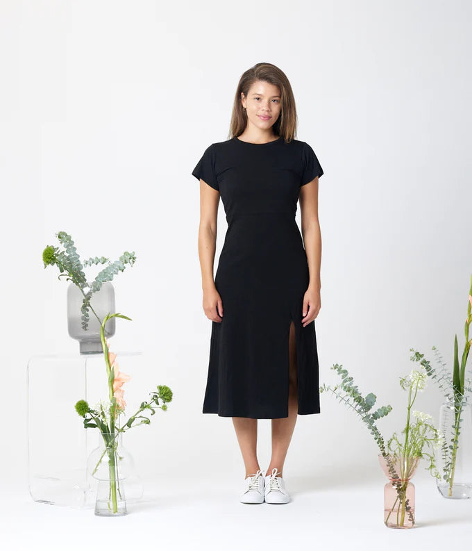 Known Supply Fair Trade Certified Organic Cotton Slub Claudia Dress in Black