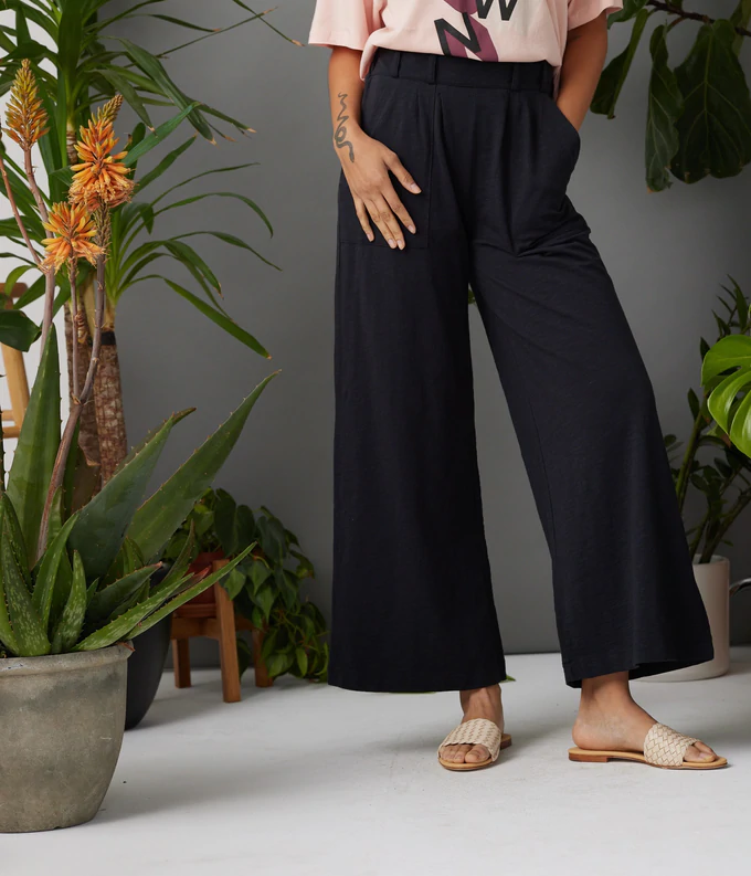 Known Supply Organic Cotton Slub Cohen Pants in Washed Black