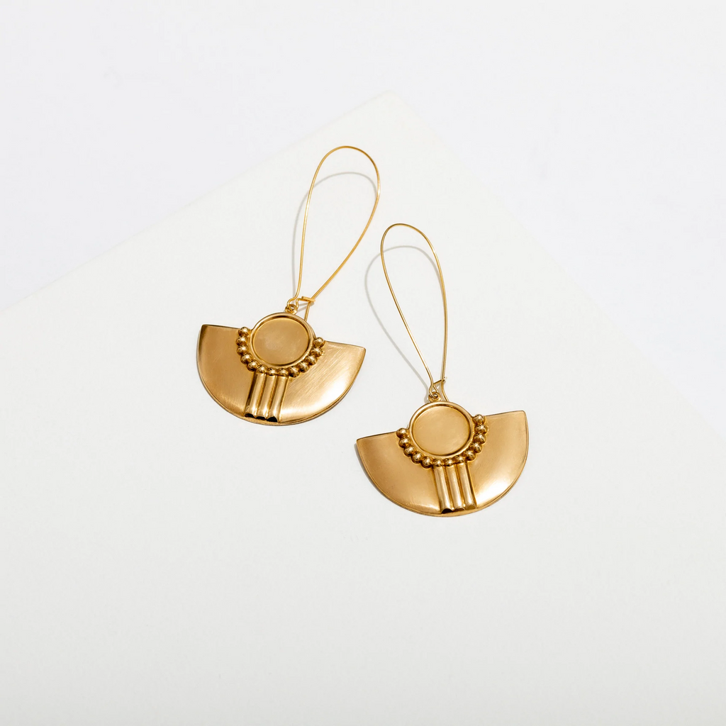 Larissa Loden Jewelry Carroll Brass Statement Earrings