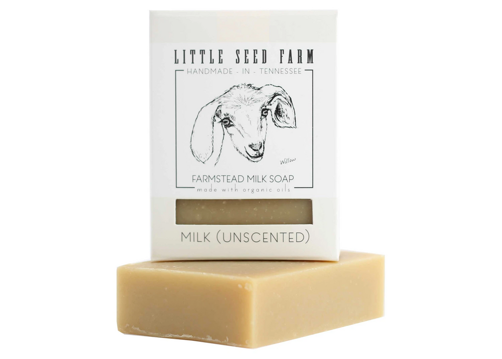 Little Seed Farm Gentle Unscented Face and Body Goat's Milk Soap for Sensitive Skin