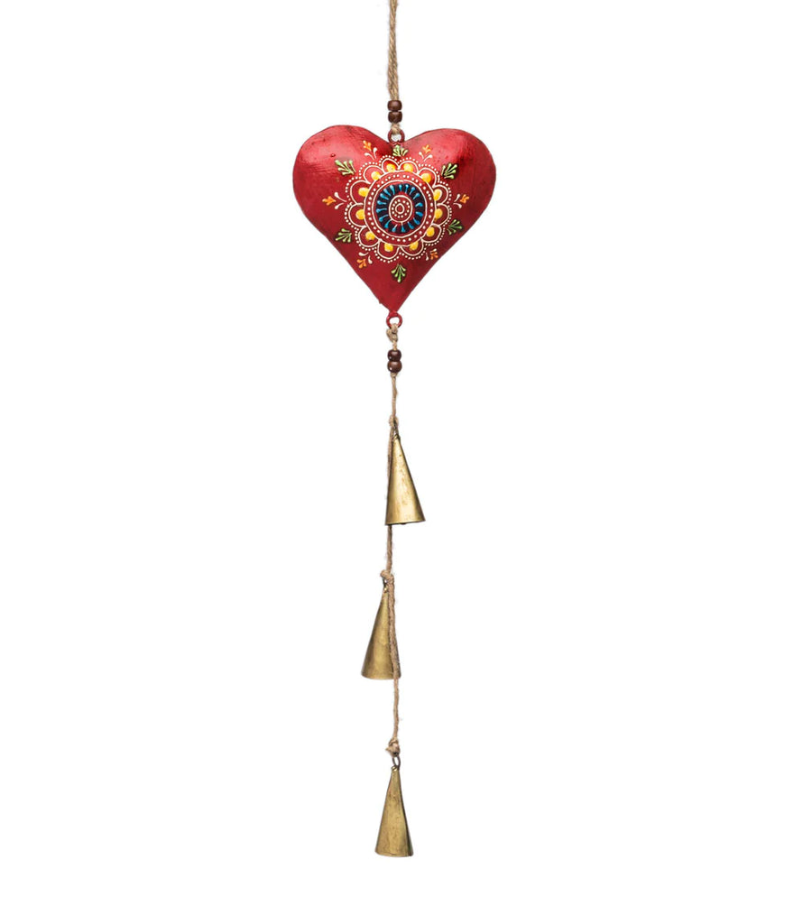 Matr Boomie Henna Treasure Handcrafted Wind Chime with Bells - Heart