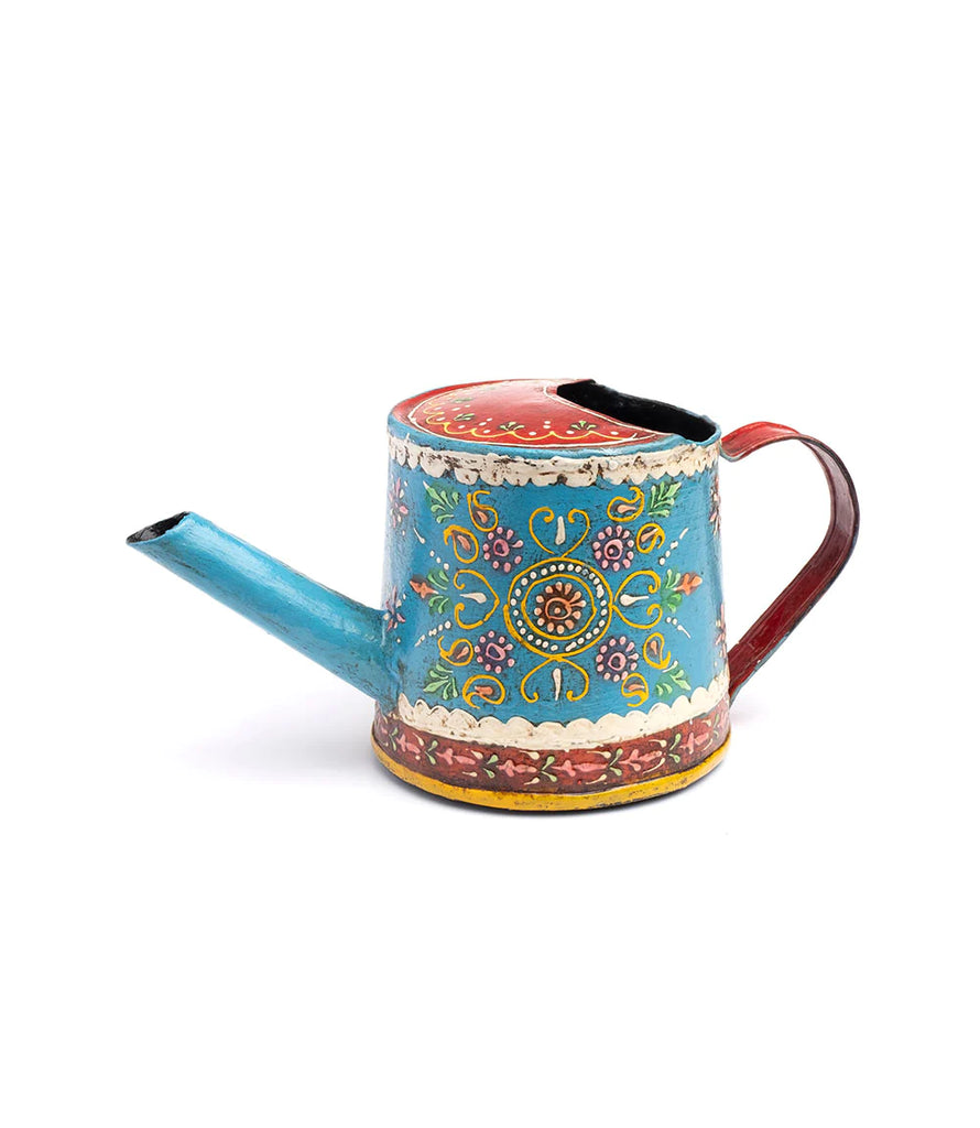 Matr Boomie Henna Treasure Mini Metal Watering Can with Hand Painted Floral Design