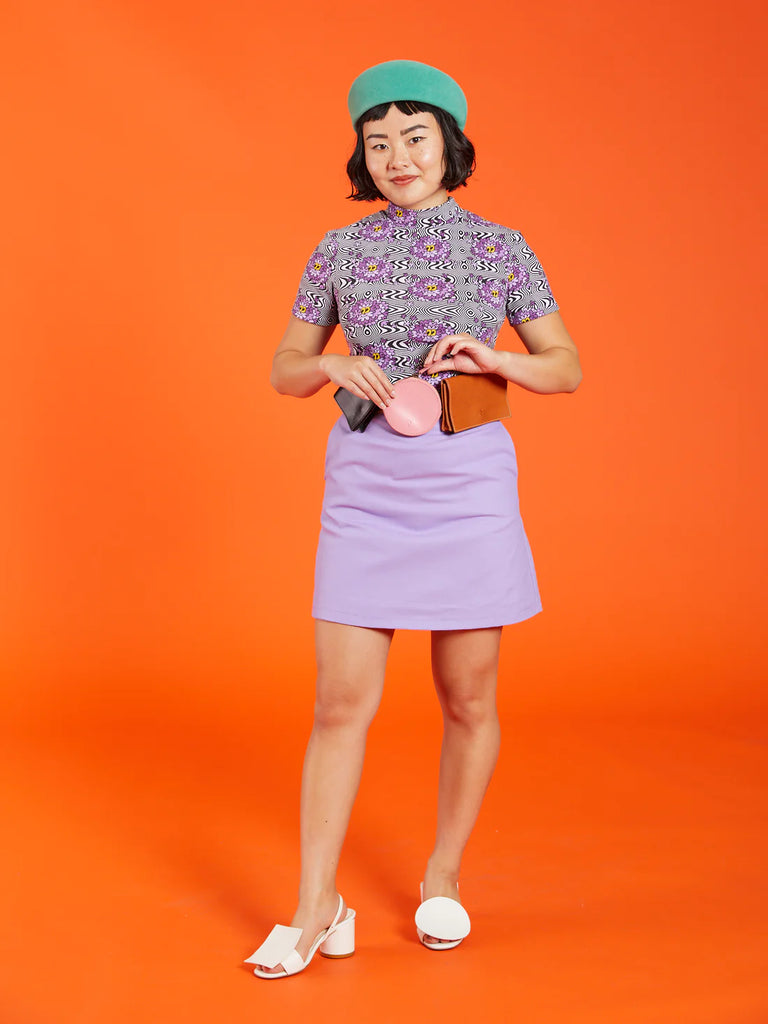 NooWorks GOTS Certified Organic Cotton Twill Mini Skirt - Lavender