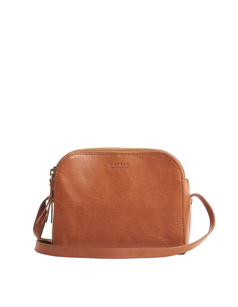 O My Bag Emily Cognac Stromboli Leather Over the Shoulder or Crossbody Purse