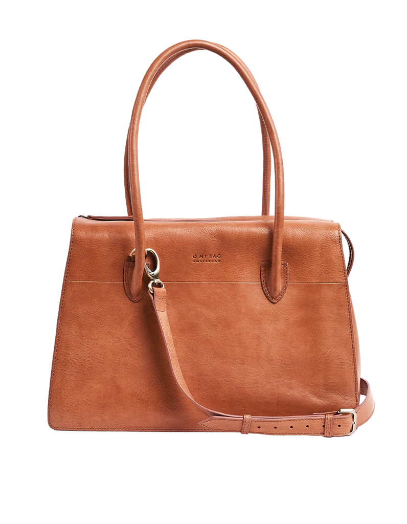 O My Bag Kate Cognac Stromboli Leather Over the Shoulder or Crossbody Purse