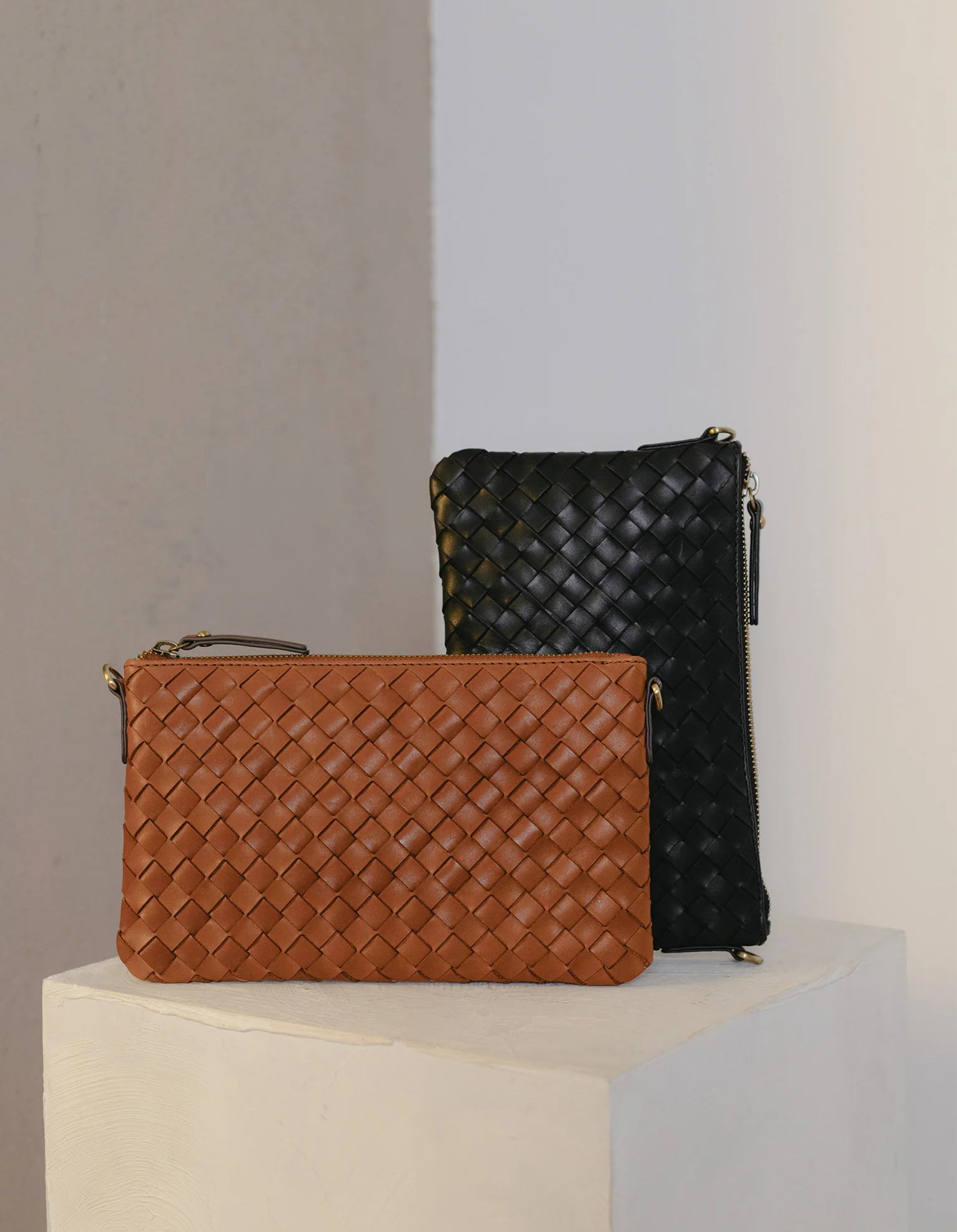 Lexi - Cognac Woven Classic Leather