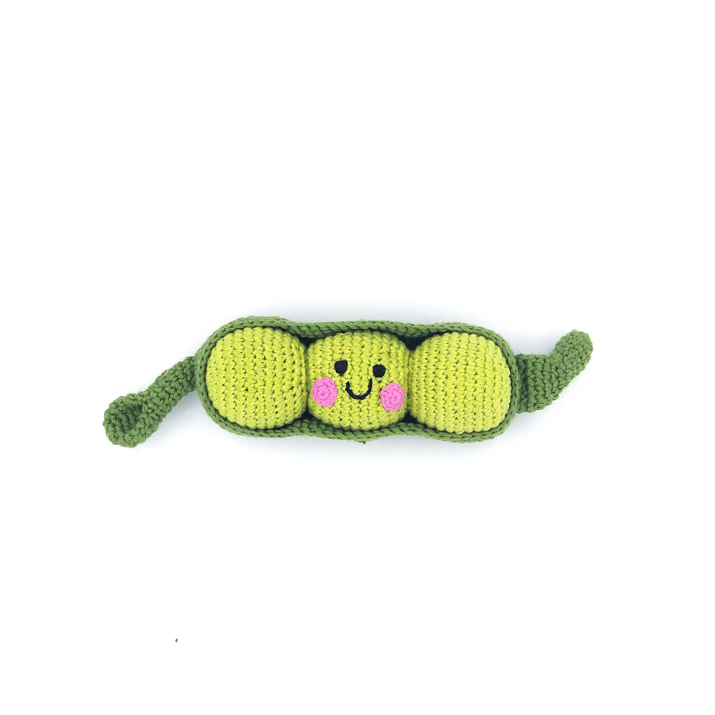 Pebble Handmade Fair Trade Organic Cotton Soft Friendly Peapod Rattle Baby Toy