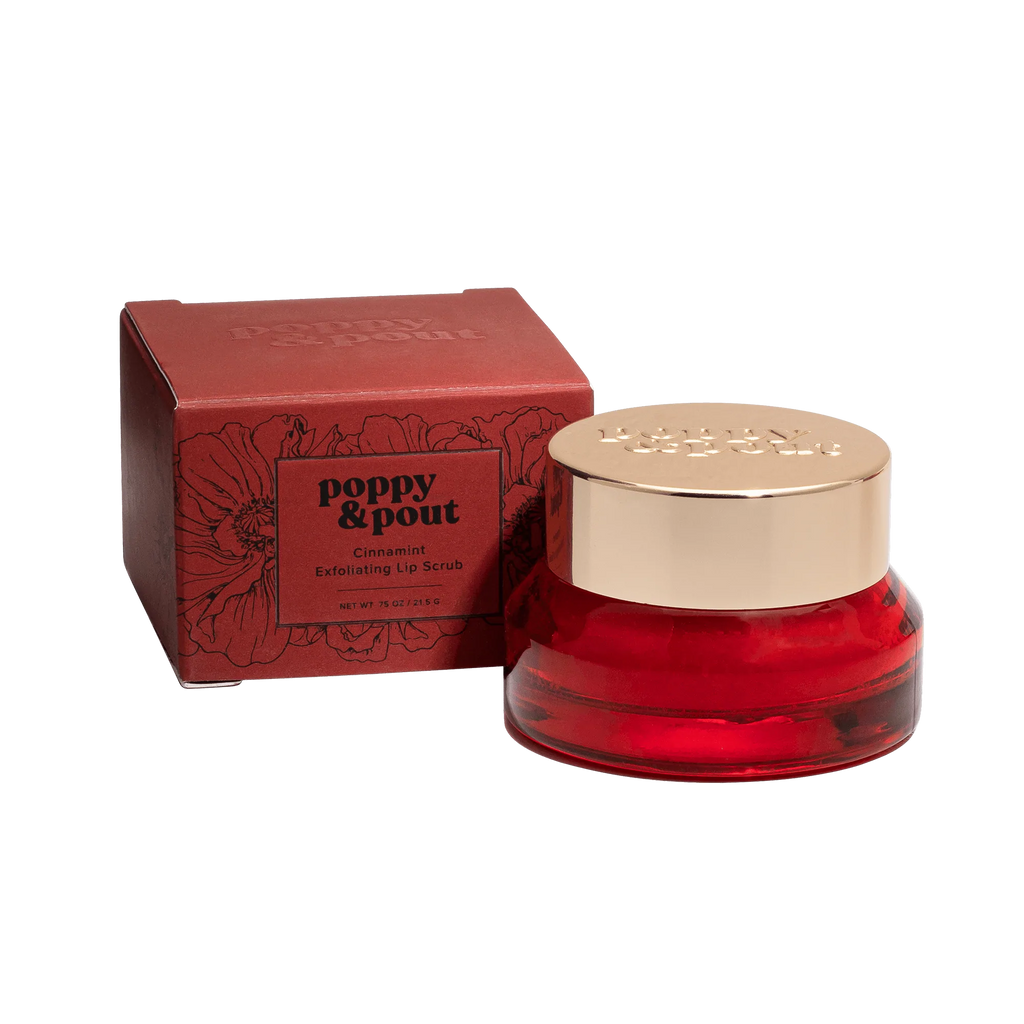 Poppy & Pout Natural, Cruelty-Free Cinnamint Exfoliating Sugar Lip Scrub