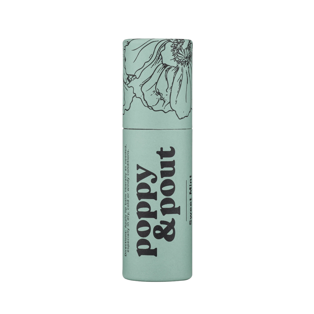 Poppy & Pout Natural, Cruelty-Free Eco Friendly Sweet Mint Lip Balm