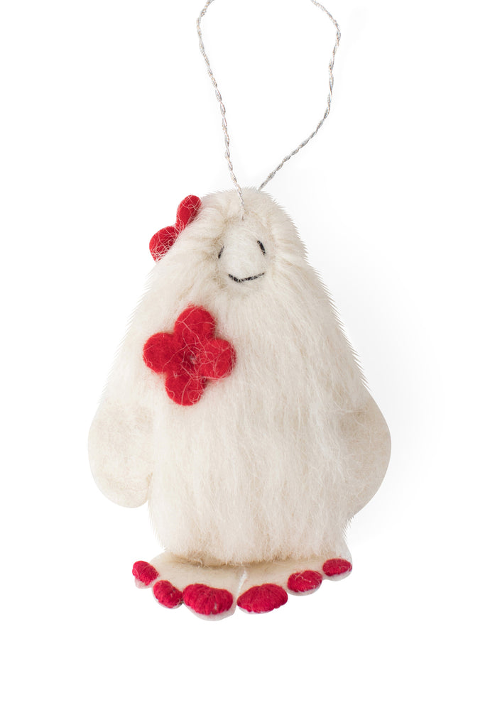 Ten Thousand Villages Handcrafted Wool Felt She-Yeti Ornament
