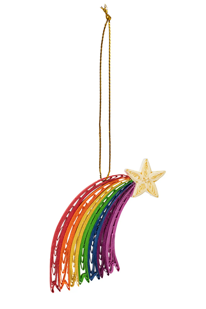 Ten Thousand Villages Handmade Quill Rainbow Ornament