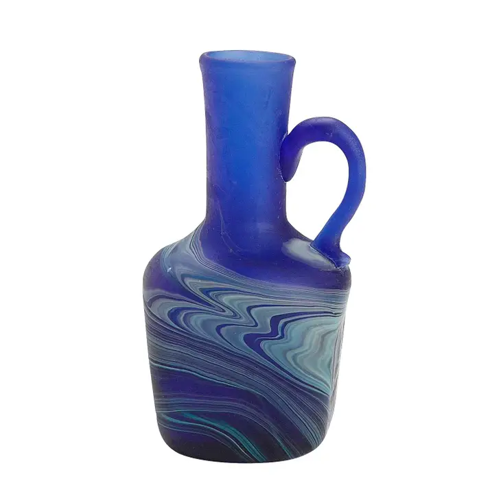 Ten Thousand Villages Phoenician Glass Mini Vase Sea