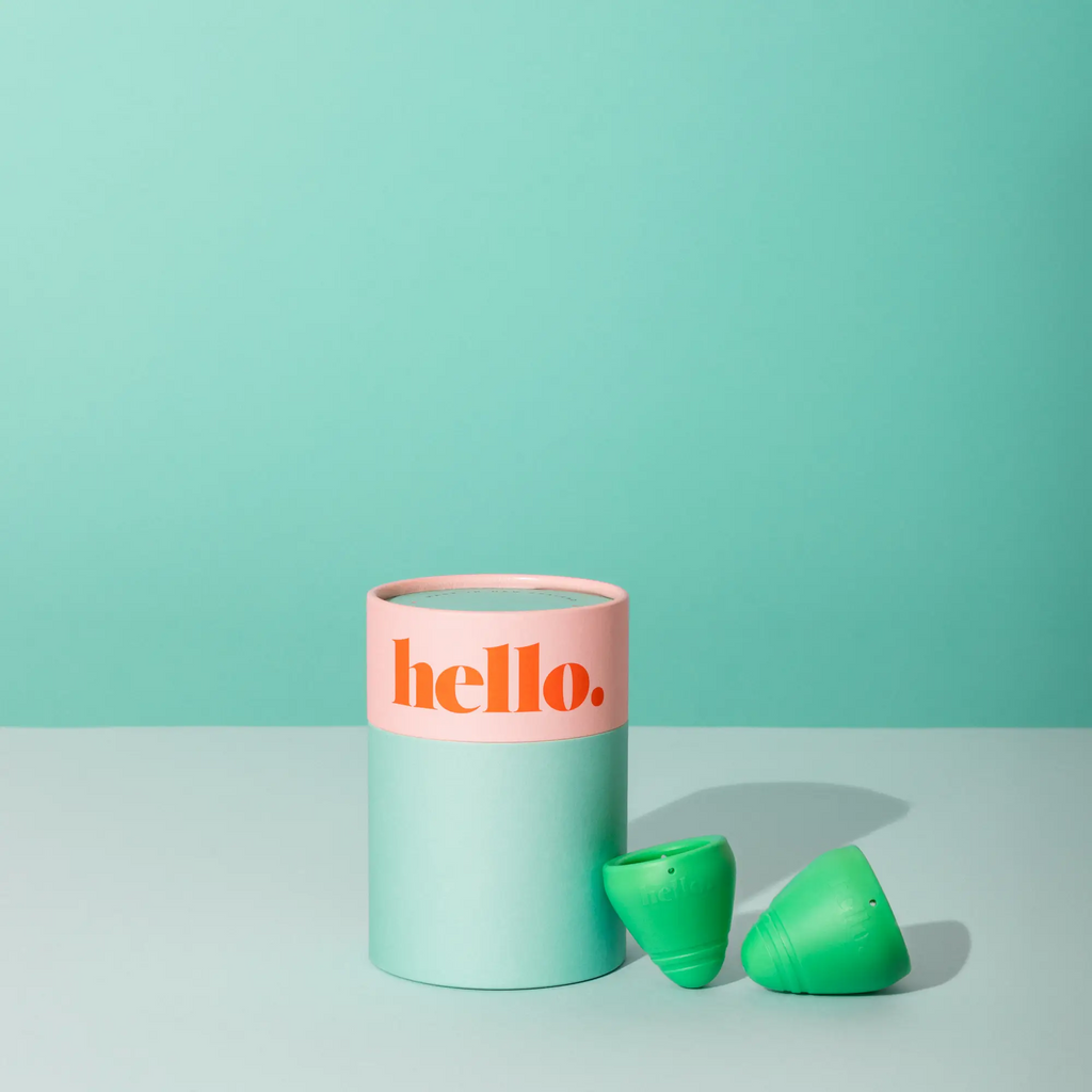 The Hello Cup Low Cervix Reusable Menstrual Cup Double Cup Box