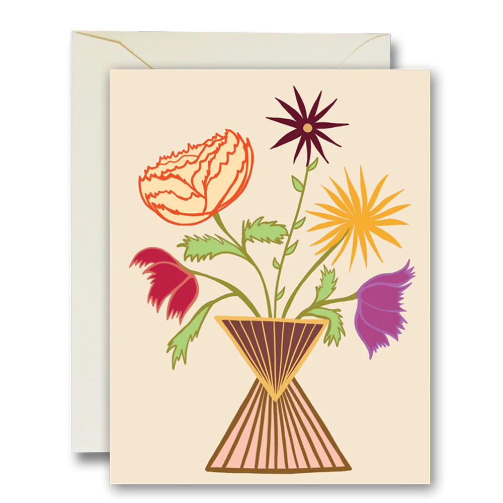 The Rainbow Vision Greeting Card - Friendly Flowers Ivory