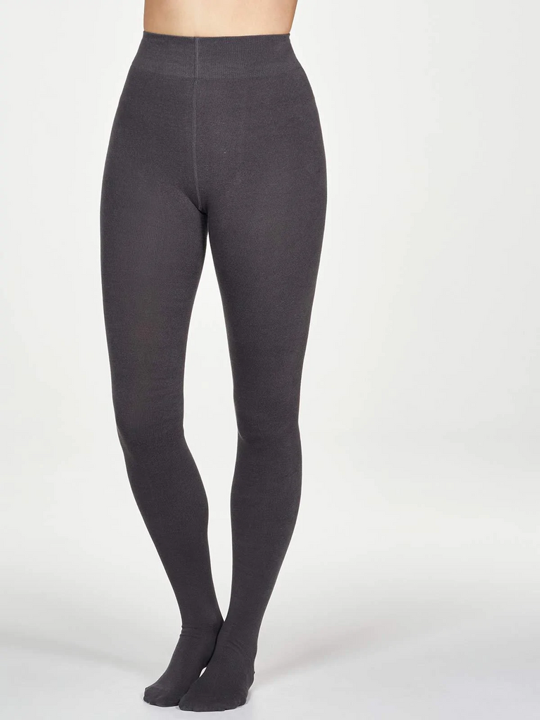Thought Elgin Bamboo Essential Plain Tights in Graphite Gray
