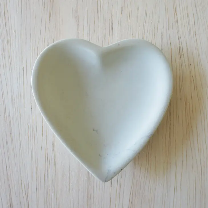 Venture Imports Handcarved Stone Heart Dish 