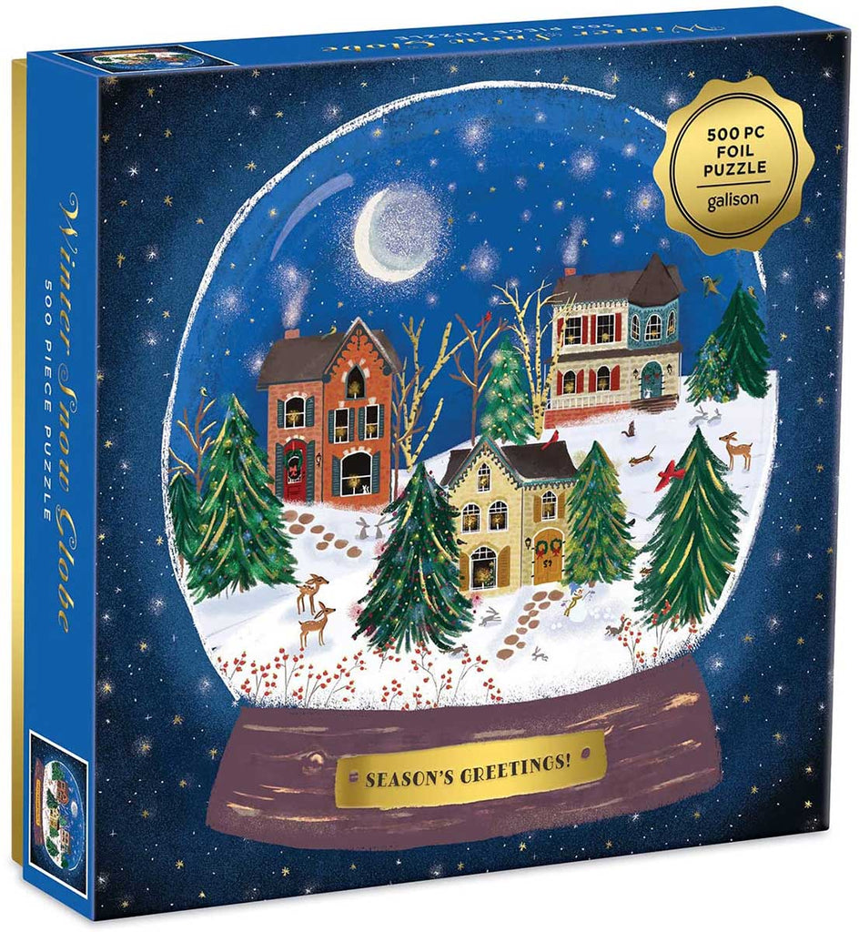 Winter Snow Globe 500 piece Foil Puzzle Galison 9780735362024