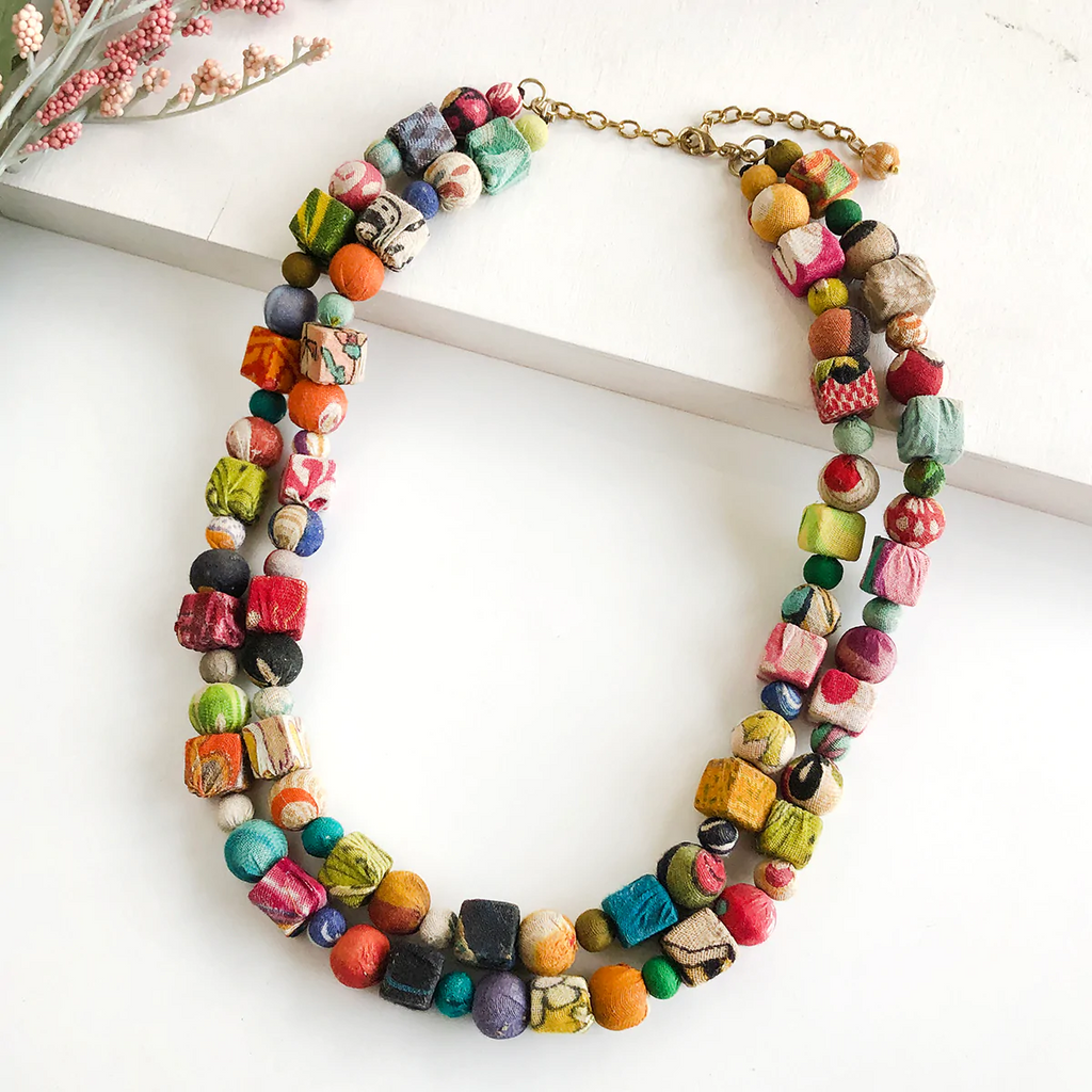 WorldFinds Fair Trade Handmade Kantha Bead Tresora Necklace