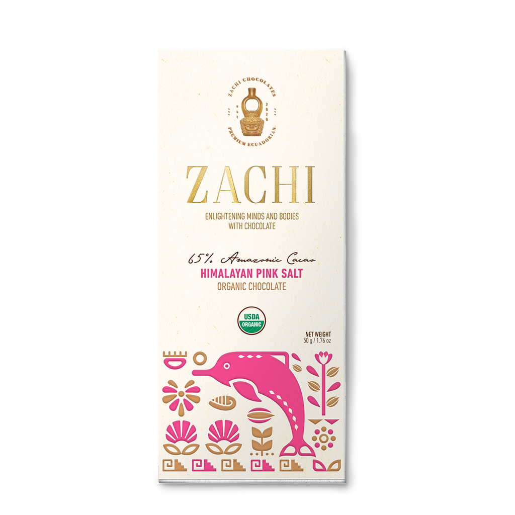 Zachi Chocolate 65% Amazonic Cacao Bar with Himalayan Pink Salt