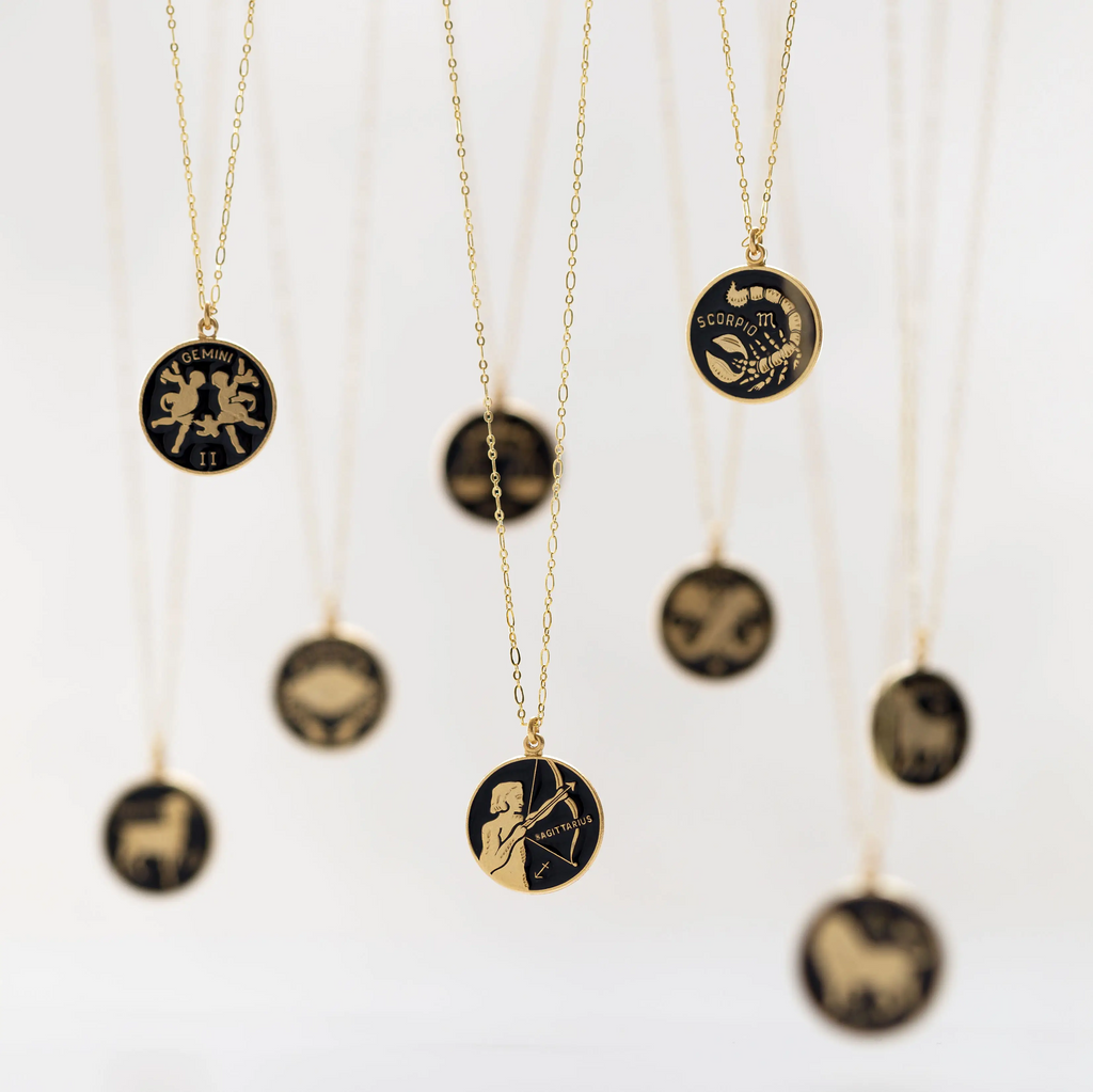 Amano Studio Zodiac Black Enamel Necklace