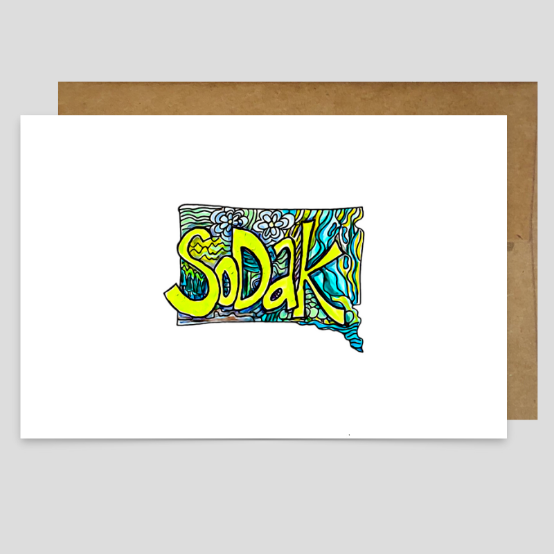 Kevin & Kaia Local Artist Greeting Card - SoDak (South Dakota)