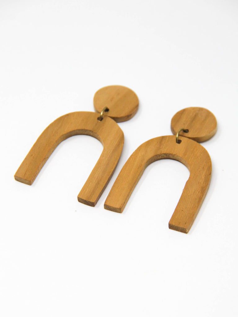 Rover and Kin Mango Wood Modern Shapes Geometric Earrings