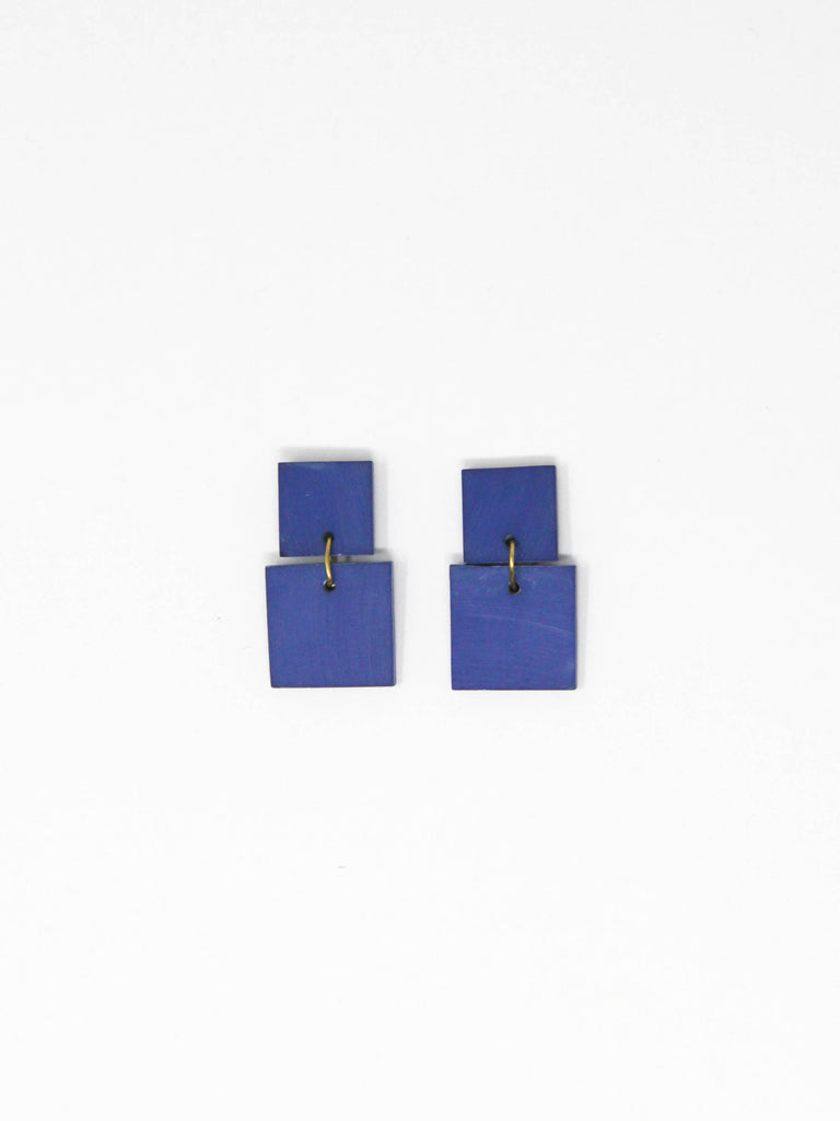 Rover and Kin Square Marble Clay Geometric Earrings