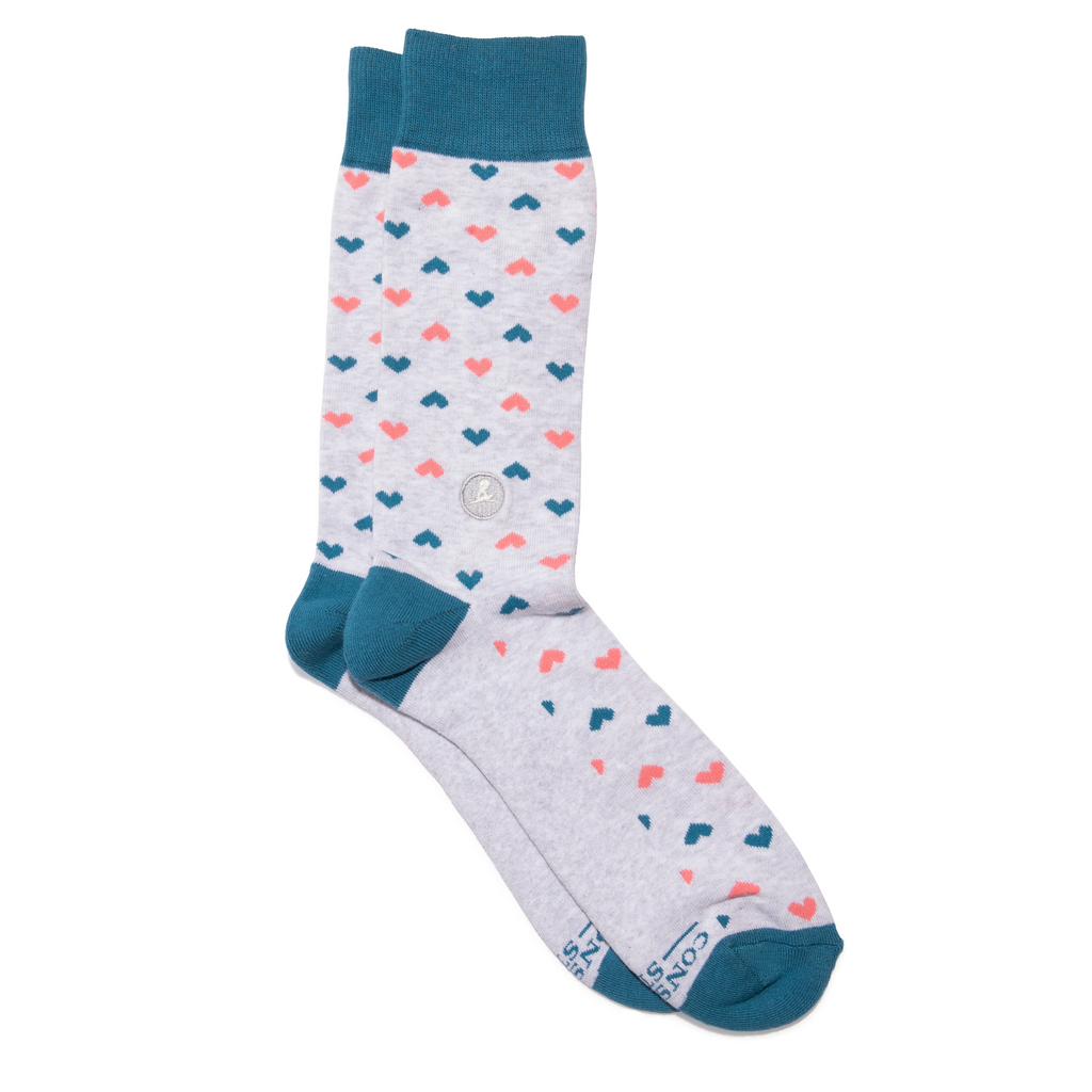 Conscious Step Socks That Find a Cure St. Judes Children's Research Hospital Pink & Blue Hearts 