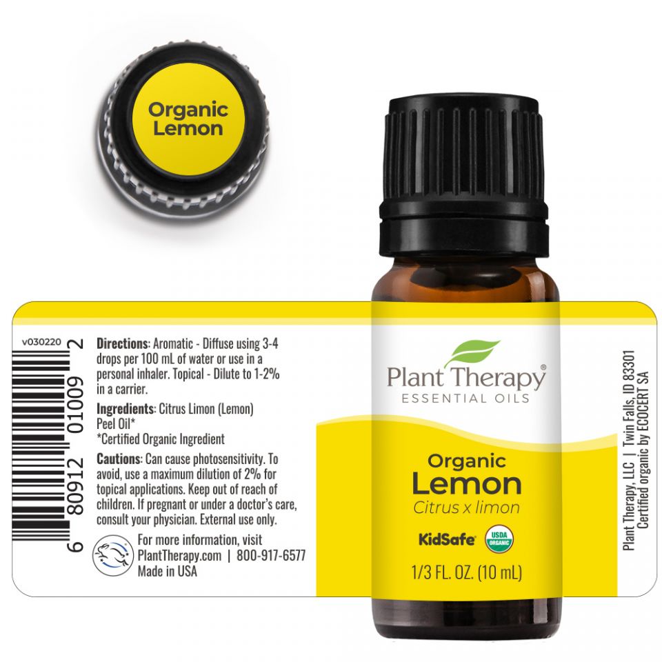 Plant Therapy - Aromatherapy Organic Lemon Essential Oil