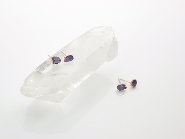 Tanzanite Raw Crystal Earrings
